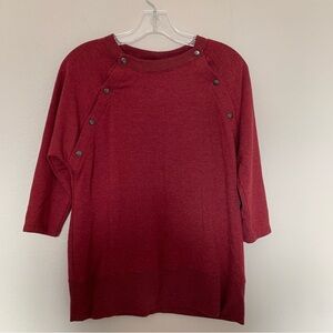 Isabel Maternity by Ingrid & Isabel Red Button-Accent Sweatshirt
